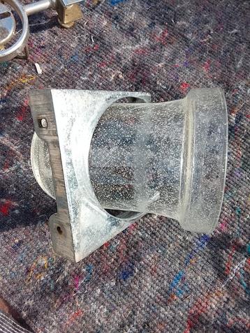 Vintage WC Borstel Houder - Metaal & Glas beschikbaar voor biedingen