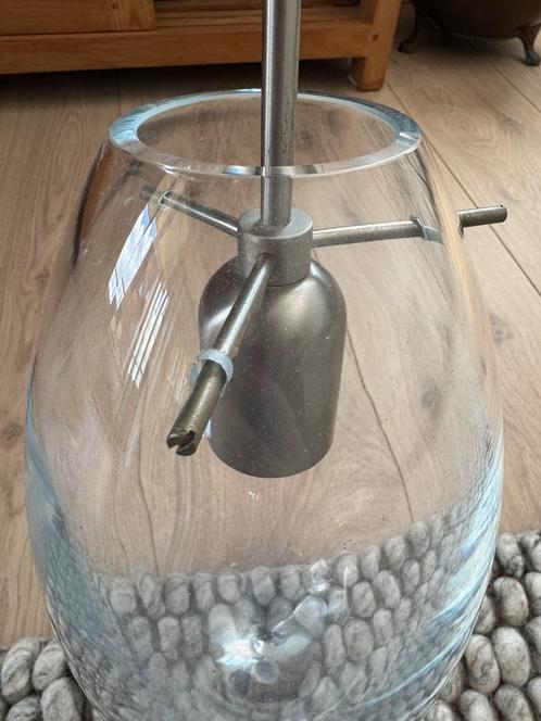 Hanglamp glas, Huis en Inrichting, Lampen | Hanglampen, Gebruikt, Minder dan 50 cm, Glas, Ophalen