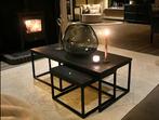 Salontafel Casa set van 3 zwart mangohout, Ophalen, 75 m² of meer, Zwart, Zo goed als nieuw