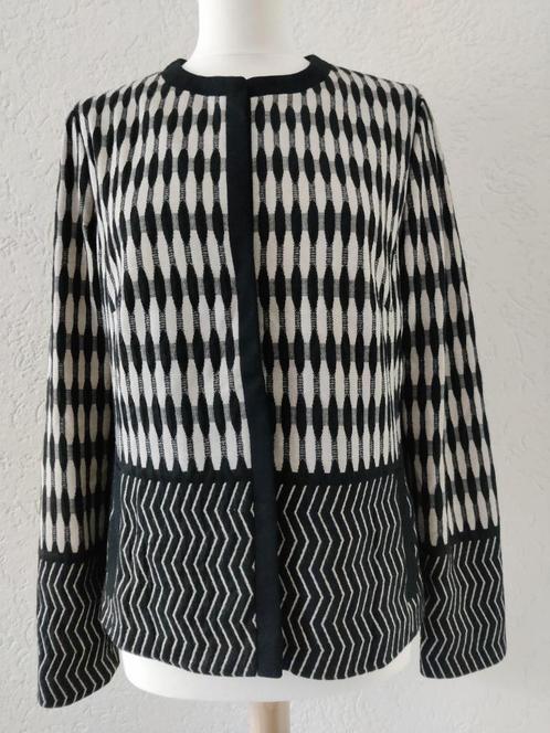 Gerry Weber Collection vest jasje zwart/grijs met patroon, Kleding | Dames, Truien en Vesten, Zo goed als nieuw, Maat 38/40 (M)