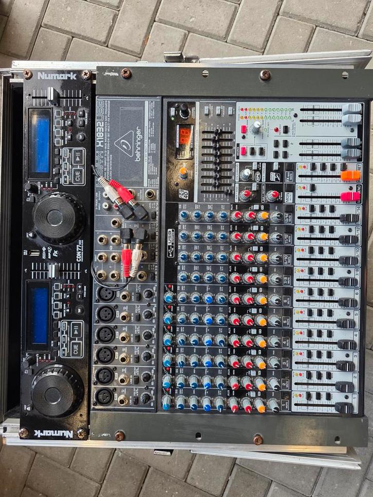 Taperack met mengtafel, CD speler en compressor, Muziek en Instrumenten, Mengpanelen, Gebruikt, Ophalen