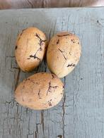 3 stenen eieren. Gemarmerd. Geel / bruin Decoratief Pasen, Ophalen, Zo goed als nieuw