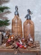 Oude antieke spuitfles soda bottle seltzer rouan zalm roze, Antiek en Kunst, Ophalen of Verzenden