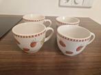 JET ter Steege servies 4 kopjes aarbei, Huis en Inrichting, Ophalen of Verzenden, Zo goed als nieuw, Overige stijlen, Kop(pen) en/of Schotel(s)