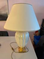 Lamp groot, crème, pearlemoer, goud afgezet, Overige materialen, Gebruikt, 50 tot 75 cm, Kitch goud pearlemoer