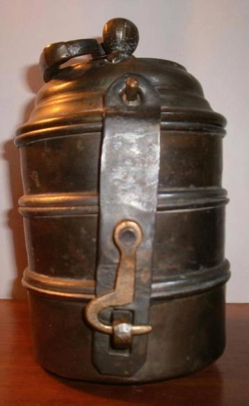 Antiek bronzen eetsetje 6 delig