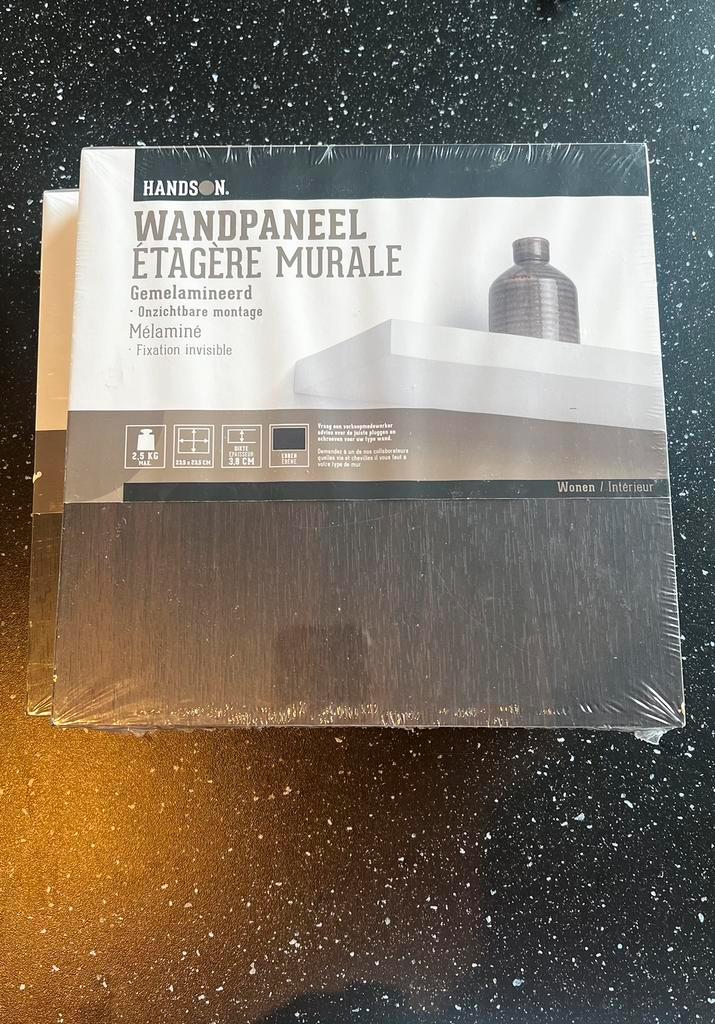 2x Wandpaneel Ebben 23,5x23,5cm - Nieuw in verpakking, Huis en Inrichting, Woonaccessoires | Wandplanken en Boekenplanken, Nieuw