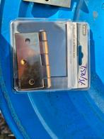 Scharnier vermessingt nieuw, Ophalen of Verzenden, Nieuw, IJzer, Scharnier