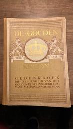 De gouden kroon gedenkboek regeringsjubileum kon. Wilhelmina, Ophalen of Verzenden