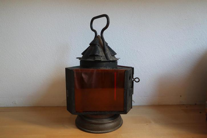 Antieke Spoorweg Seinlamp - Rood, Groen, Helder, Antiek en Kunst, Antiek | Lampen, Ophalen of Verzenden