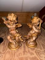 Prachtig paar handgesneden houten cherubs, Ophalen of Verzenden