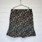 Vintage Rok Maat 42 Bruin Bloemenprint Corduroy, Bruin, Verzenden, Maat 42/44 (L), Zo goed als nieuw