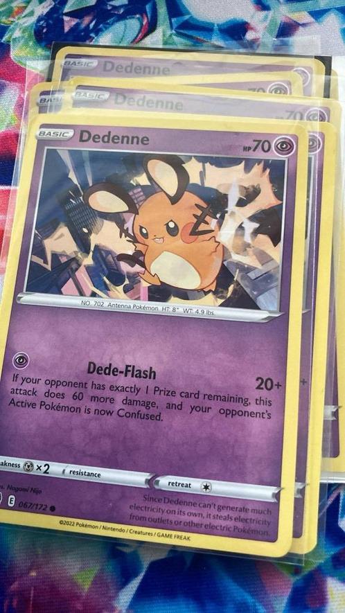 pokemon brilliant stars - dedenne, Hobby en Vrije tijd, Verzamelkaartspellen | Pokémon, Nieuw, Losse kaart, Ophalen of Verzenden