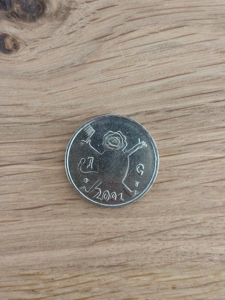 1 gulden 2001 Beatrix Loeki, Postzegels en Munten, Munten | Nederland, Losse munt, 1 gulden, Koningin Beatrix, Zilver, Ophalen