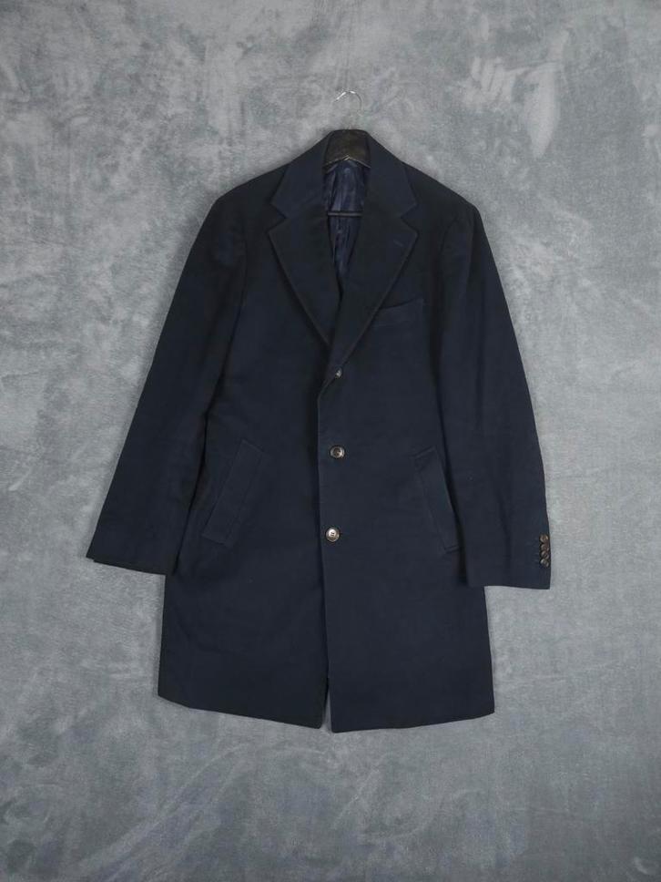 Suitsupply Lange Overjas Vicenza Wol 50 Zwart Jas, Kleding | Heren, Jassen | Winter, Zo goed als nieuw, Maat 48/50 (M), Zwart