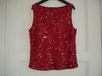 Vera Mont top NL maat 42 rood met rode pailletten Feest, Kleding | Dames, Ophalen, Maat 42/44 (L), Zo goed als nieuw, Zonder mouw