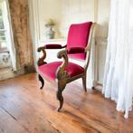 Vintage antiekroze stoel / fauteuil, Huis en Inrichting, Fauteuils, Ophalen, Gebruikt