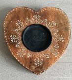 Prachtige groot hart massief houten kandelaar hart Riverdale, Huis en Inrichting, Woonaccessoires | Kandelaars en Kaarsen, Ophalen of Verzenden