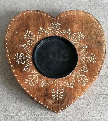 Prachtige groot hart massief houten kandelaar hart Riverdale beschikbaar voor biedingen
