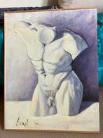 Torso in paars, acryl op board, afm. 60 x 80 cm, Ophalen