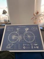Vintage Fiets Poster met Lijst, Ophalen, 50 tot 75 cm, Zo goed als nieuw, 75 tot 100 cm