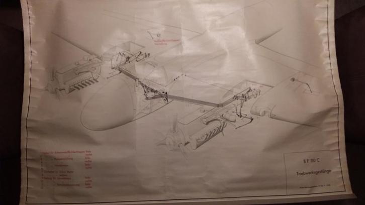Messerschmitt  BF 110 C Technische Tekening., Verzamelen, Militaria | Tweede Wereldoorlog, Boek of Tijdschrift, Nederland, Ophalen of Verzenden