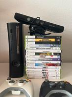 Xbox 360 elite, 2 controllers, 16 spellen en kinect, Spelcomputers en Games, Spelcomputers | Xbox 360, Gebruikt, 360 Elite of Super Elite