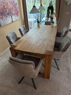 Mooie massief eikenhout tafel 220 x 100 x 78, Ophalen, 100 tot 150 cm, Eikenhout, 200 cm of meer