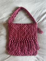 Roze macrame Schoudertas met Franjes, Ophalen of Verzenden, Zo goed als nieuw, Roze, Schoudertasje