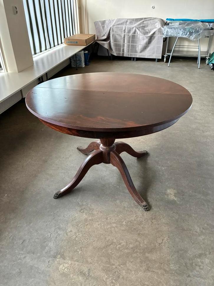 Biedermeier tafel mahoniehout met bijbehorende stoelen, Huis en Inrichting, Tafels | Salontafels, Gebruikt, 50 tot 75 cm, 100 tot 150 cm
