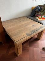 Salontafel 100x100 robuust eikenhout massief, Huis en Inrichting, Tafels | Salontafels, 50 tot 100 cm, Eikenhout, Zo goed als nieuw