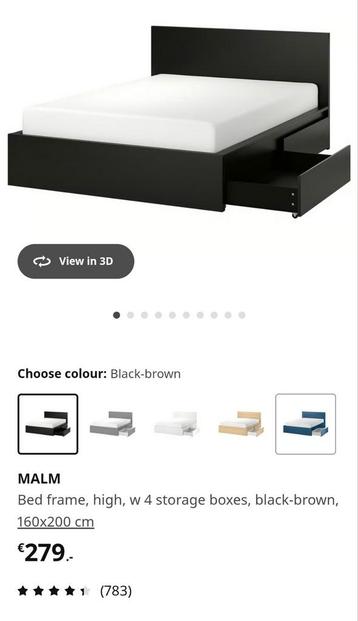 IKEA Malm bedframe met 2 lades 160x200. MOET ZSM WEG. - afbeelding 5