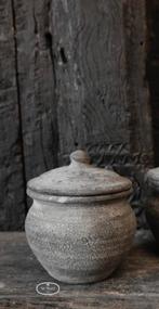 Stenen potje Old Barn deksel steen stoer sober landelijk, Huis en Inrichting, Woonaccessoires | Overige, Verzenden, Nieuw