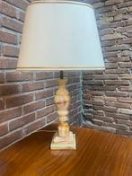 Prachtige vintage tafellamp op bruin marmeren voet, Ophalen of Verzenden, Zo goed als nieuw, 50 tot 75 cm