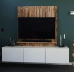 Houten tv wandpaneel, Huis en Inrichting, Ophalen, 100 tot 150 cm, 100 tot 150 cm, Zo goed als nieuw