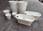 Elho Urban Loft bloempotten set wit, Ophalen, Kunststof, Gebruikt, Minder dan 60 cm