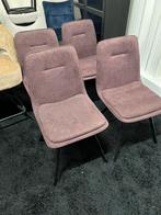 Eetkamerstoelen geweven stof paars 4 stuks, Huis en Inrichting, Stoelen, Info@savoireinteriors.com, Overige kleuren, Ophalen of Verzenden