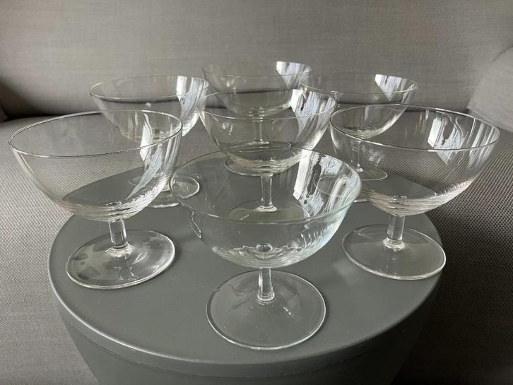 7x verfijnde kristallen coupes, Antiek en Kunst, Antiek | Glas en Kristal, Ophalen of Verzenden
