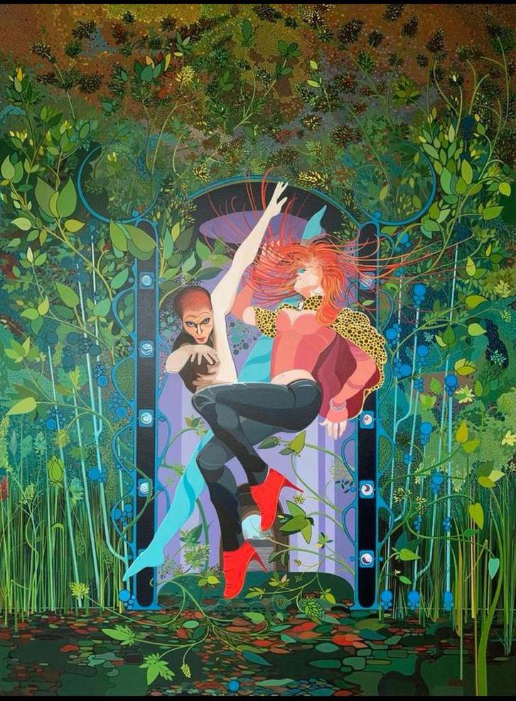 Theo Baars “ De Dansers”, Antiek en Kunst, Kunst | Schilderijen | Modern, Ophalen