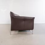 1x Leolux Mayon Bank 3-zits/198cm Donkerbruin Leer - Staal, Huis en Inrichting, Niet ingevuld, 150 tot 200 cm, Niet ingevuld, Driepersoons