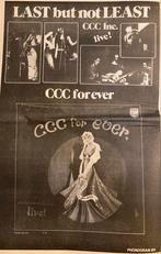 Paginagrote A3 advertentie CCC INC Live release, Cd's en Dvd's, Ophalen of Verzenden