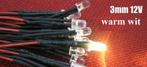 5 x LED WARMWIT 12V 12000mcd 3mm (291), Overige merken, Gelijkstroom of Wisselstroom, Brug, Tunnel of Gebouw, Nieuw