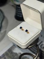14 karaat oorknopjes met blauwe zirconia’s ( nieuw ), Met kristal, Blauw, Nieuw, Ophalen of Verzenden