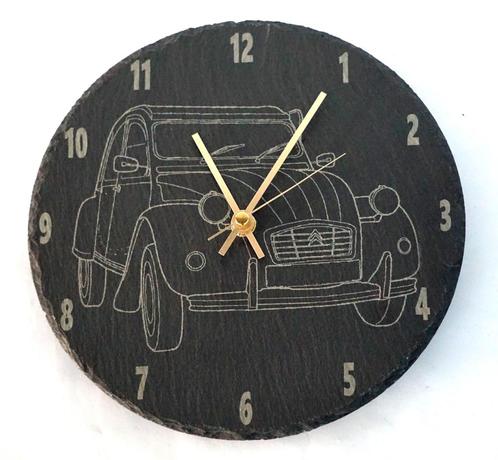 Klok met 2CV of andere auto- met je eigen kenteken of naam, Huis en Inrichting, Woonaccessoires | Klokken, Nieuw, Wandklok, Ophalen of Verzenden