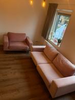 Bank + loveseat velours roze Wehkamk, Ophalen, 75 tot 100 cm, Driepersoons, 200 tot 250 cm