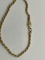 A954 Prachtige zilveren rope armband goudkleurig, Ophalen of Verzenden, X, Goud, Zilver