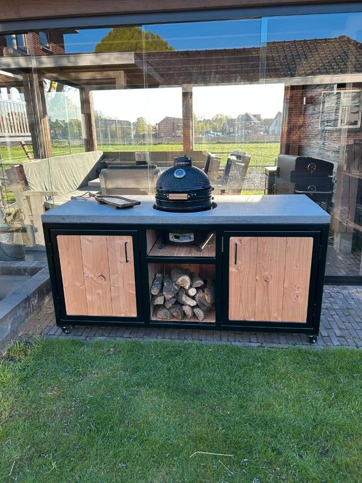 Buitenkeuken, buitengrillstation, big green egg tafel kamado, Tuin en Terras, Buitenkeukens, Nieuw, Houtskool, Ophalen