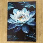 Canvas met blauwe lotusbloem – 50x70 cm, Nieuw, Ophalen of Verzenden, Print, Info@demuurdecoratie.nl