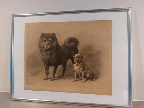 Prent Otto Eerelman Chow chow mopshond, Antiek en Kunst, Kunst | Litho's en Zeefdrukken, Ophalen of Verzenden