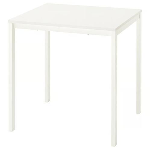 IKEA VIHALS tafel – wit/wit (7474 cm), Huis en Inrichting, Tafels | Eettafels, Zo goed als nieuw, 50 tot 100 cm, 50 tot 100 cm